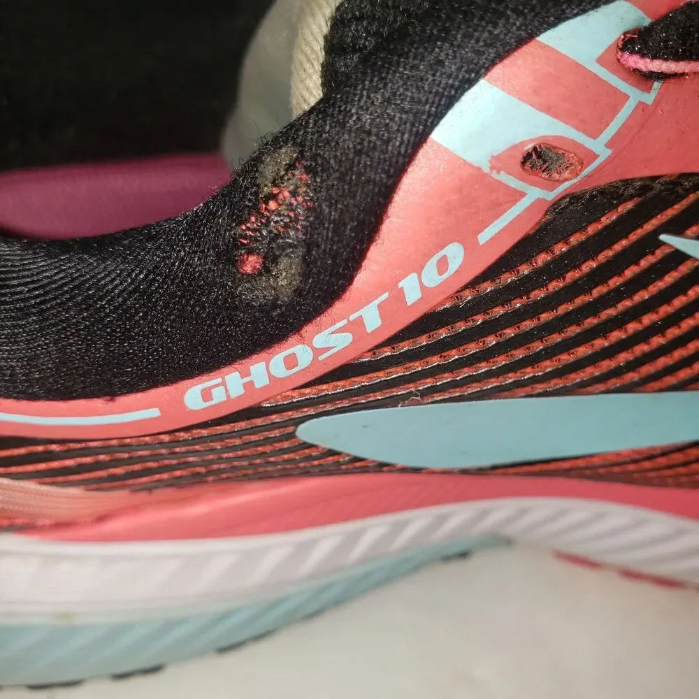 BROOKS Ghost 10 Orange and Blue Sneakers Running Shoes Womens Size 8